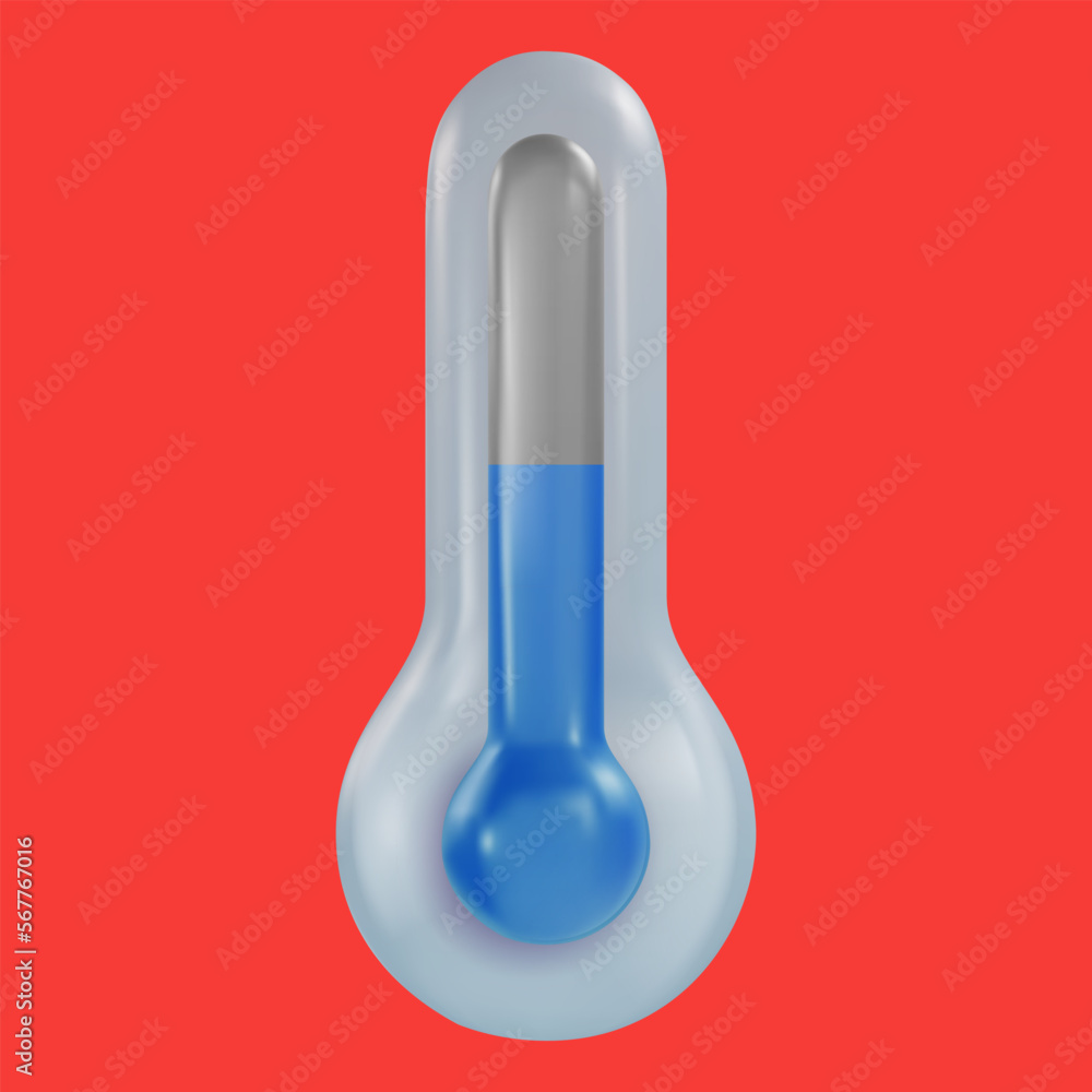 3d cartoon blue medical or weather thermometer in realistic funny colorful style. Render bright children toy object. Plastic cute glossy design element. Vector minimal illustration. 3d cartoon blue medical or weather thermometer in realistic funny colorful style. Render bright children toy object. Plastic cute glossy design element. Vector minimal illustration.