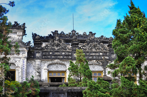 sculptures of warriors at dinh tomb of the twelfth emperor of the nguyen dynasty photo