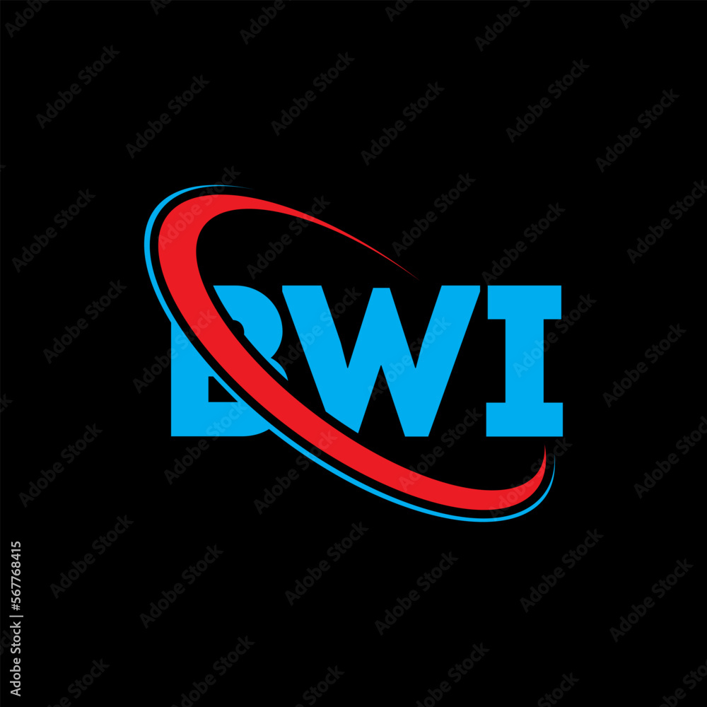 BWI logo. BWI letter. BWI letter logo design. Initials BWI logo linked