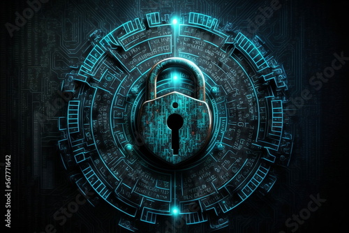 Encryption technology for Web3 and future algorithms, futuristic, technology, locked, secure