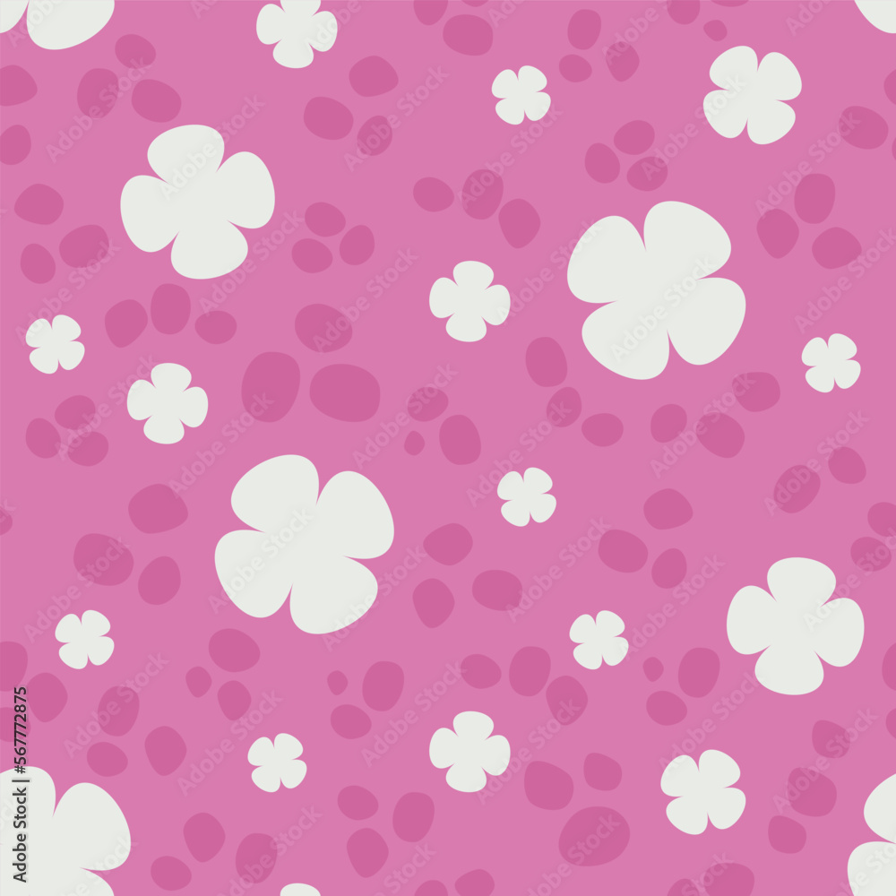 spring pattern in pink tones with flowers