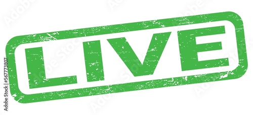 LIVE text written on green rectangle stamp.