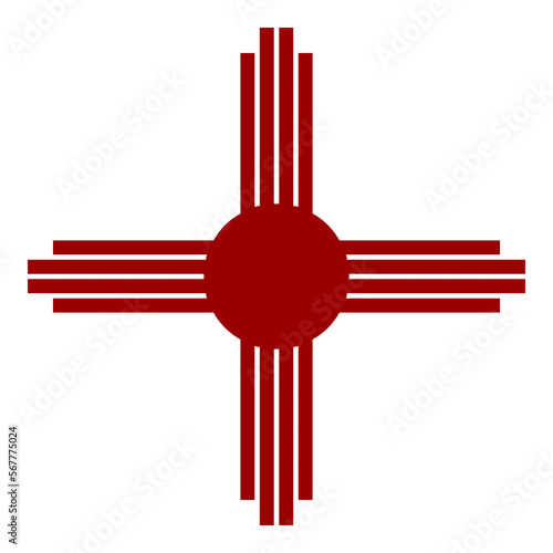 Red native American sun symbol photo