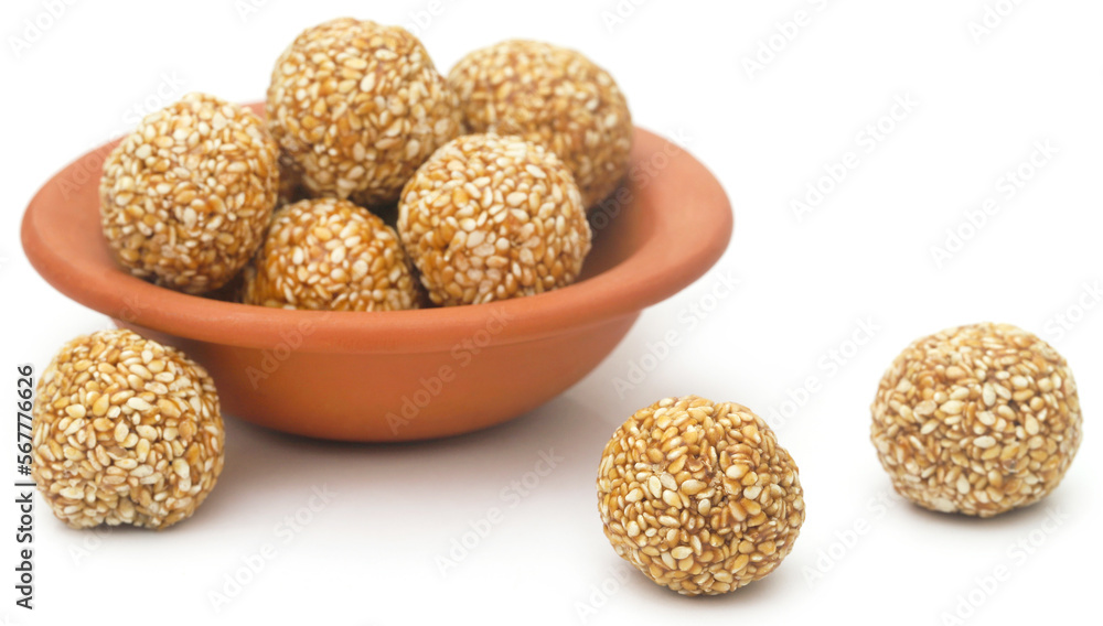 Sesame caramel laddu Sesame caramel laddu