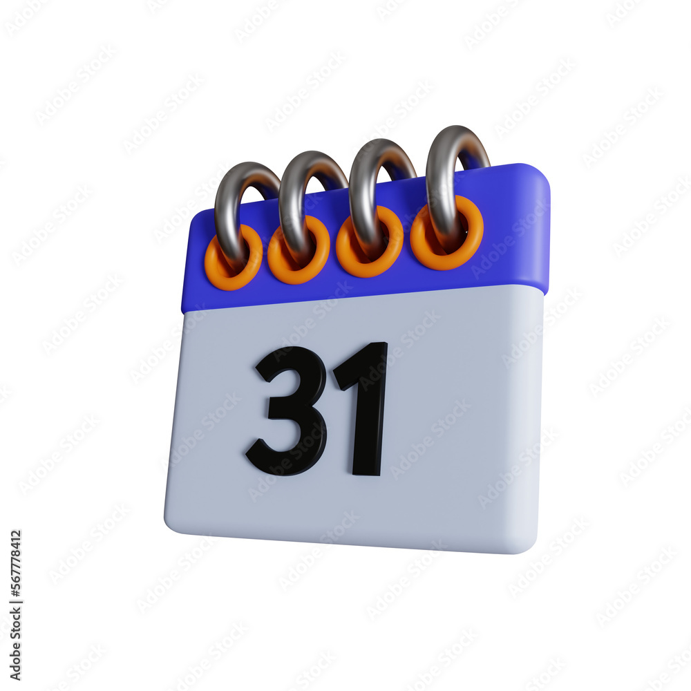 date 31 isometric calendar 3d illustration date 31 isometric calendar 3d illustration