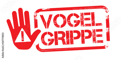 Vogelgrippe - roter Stempel isoliert auf weißem Hintergrund