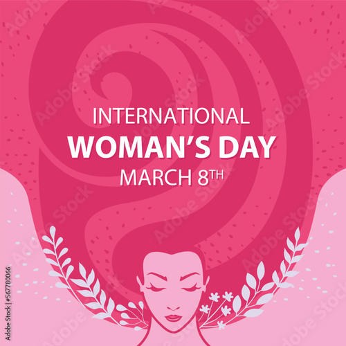International Woman Day Design. Woman Day Flowers. Woman Day Poster