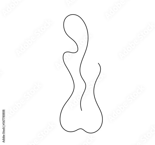 Vector isolated one single contemporary line sitting woman female back silhouette colorless black and white contour line easy drawing
