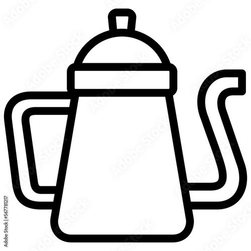 coffeepot ilustration with outline