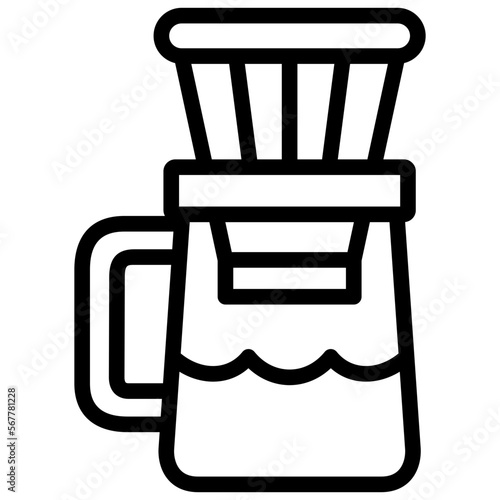 dripper ilustration with outline