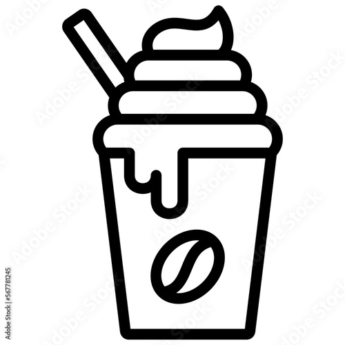 frappuccino ilustration with outline