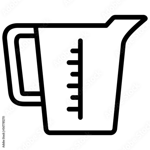 measuring cup ilustration with outline