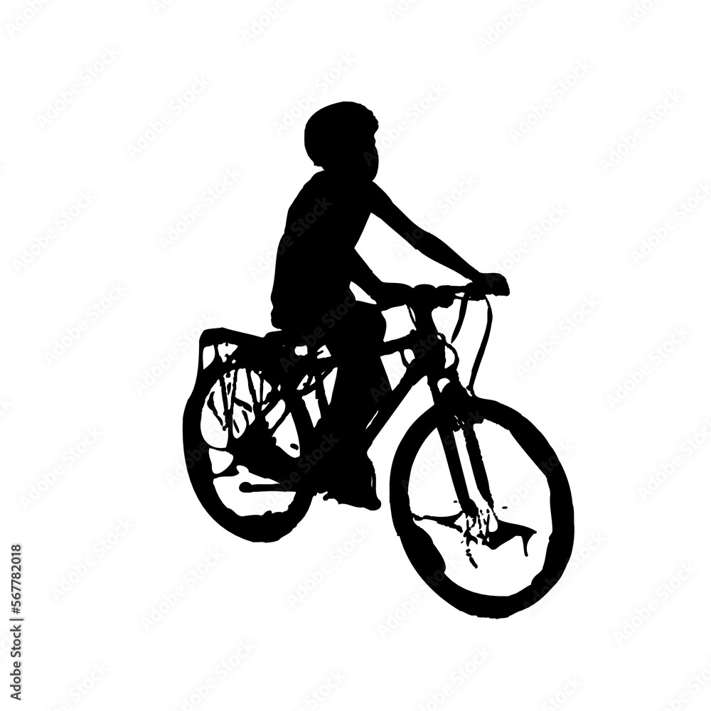 silhouette of person riding bicycle with transparent background silhouette of person riding bicycle with transparent background