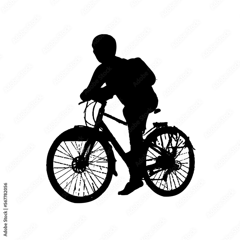 silhouette of person riding bicycle with transparent background silhouette of person riding bicycle with transparent background