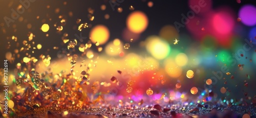 Rainbow of glittering lights abstract background