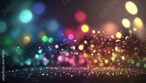 Rainbow of glittering lights abstract background