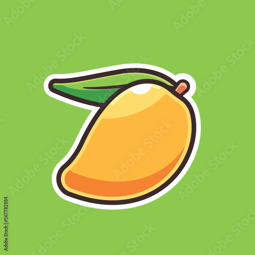 mango icon vector illustration with flat cartoon style