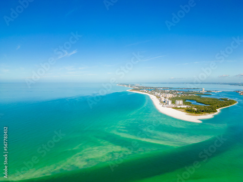 Aerial drone photo Lido Key Beach Florida USA