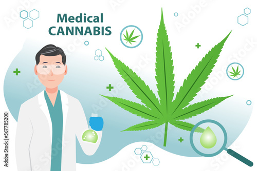 Medical cannabis vector illustration isolated on white background.