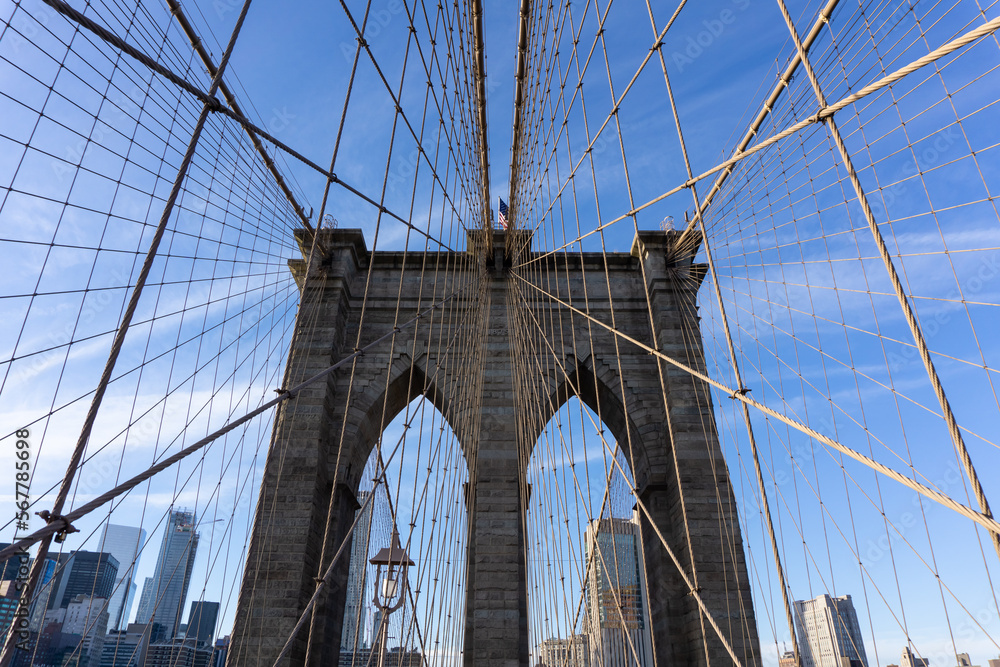 Naklejka premium Brooklyn Bridge New York wallpaper background