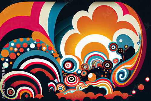 Psychedelic background in a retro style