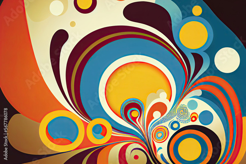 Psychedelic background in a retro style