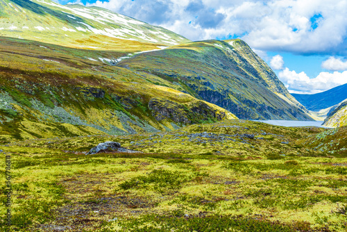 Beautiful mountain and landscape nature panorama Rondane National Park Norway. photo