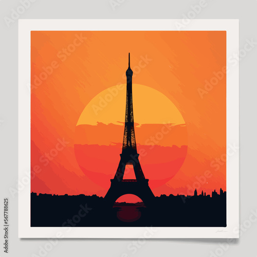 Eiffel tower sunset