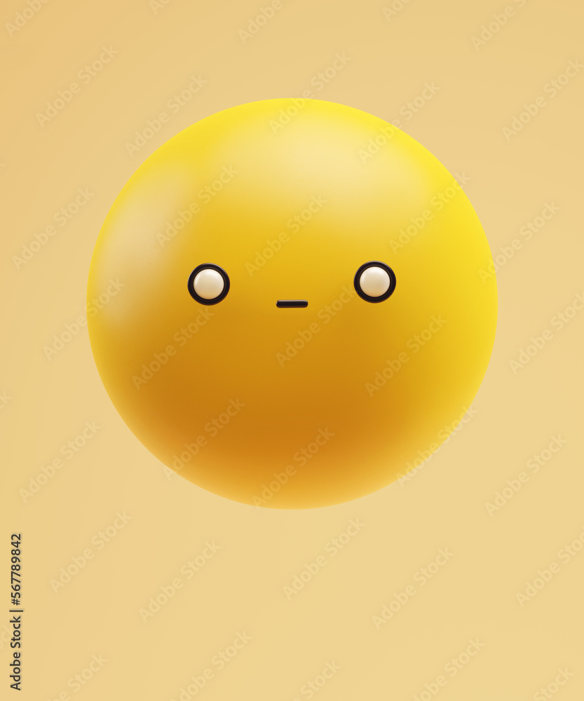 Fototapeta premium Doubt zombi emoticon with a funny kawaii face with white eyes