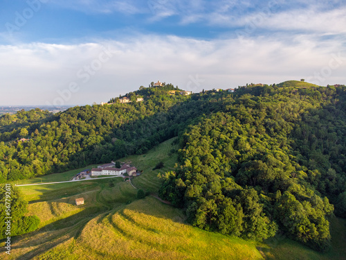 Aerial view of Montevecchia, Regional Park of Montevecchia and the Curone Valley, Brianza, Lecco, Lombardy, Italy photo