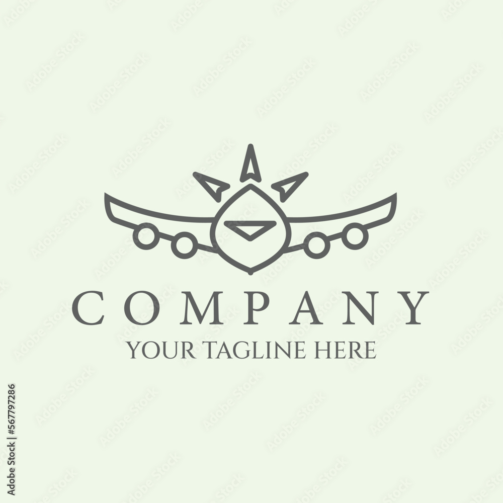 Fototapeta premium traveling logo design line art minimalist icon