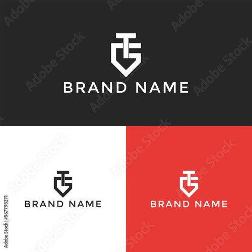 Initial GT or tg letter logo template for business