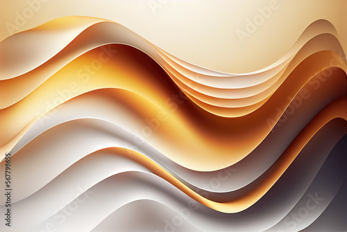 Abstract orange wavy background image created with Generative AI technology and retouched