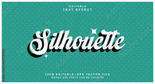 Editable text style effect - Silhouette text style theme.