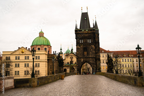 Charles Bridge, Old Town and Old Town Tower of Charles Bridge, Prague, Czech Republic. Prague old town and iconic Charles bridge, Czech Republic. Charles Bridge (Karluv Most) and Old Town Tower. 