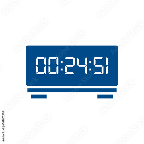 LED digital clock number isolated. Electronic figures for counter or calculator mockup interface design.