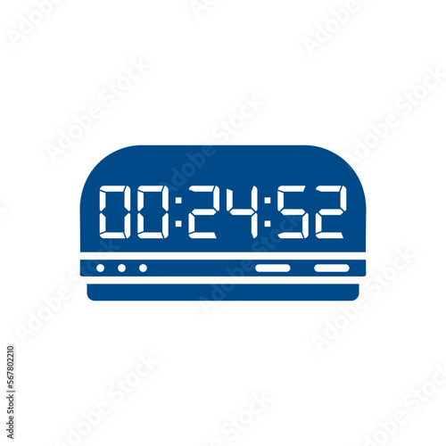 LED digital clock number isolated. Electronic figures for counter or calculator mockup interface design.