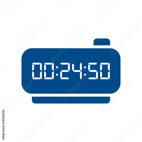LED digital clock number isolated. Electronic figures for counter or calculator mockup interface design.