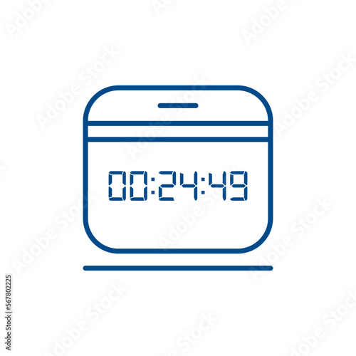 LED digital clock number isolated. Electronic figures for counter or calculator mockup interface design.