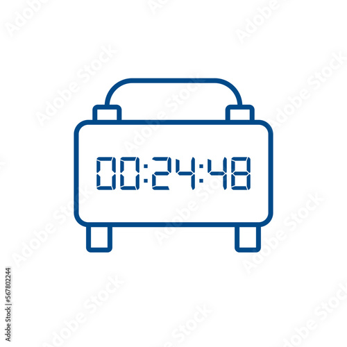 LED digital clock number isolated. Electronic figures for counter or calculator mockup interface design.