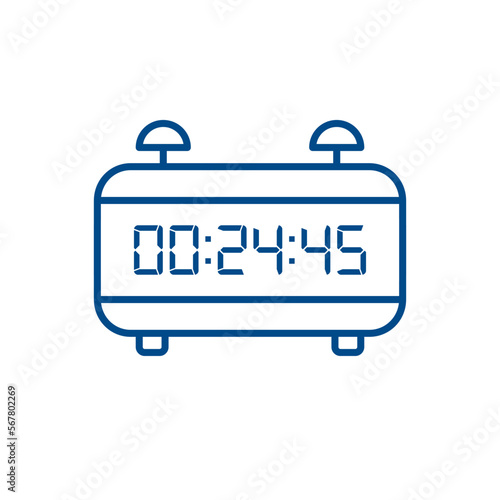 LED digital clock number isolated. Electronic figures for counter or calculator mockup interface design.