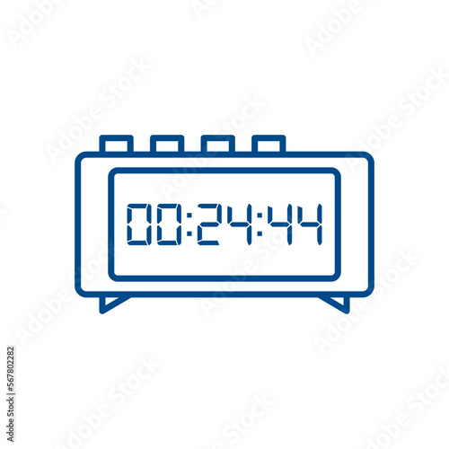 LED digital clock number isolated. Electronic figures for counter or calculator mockup interface design.
