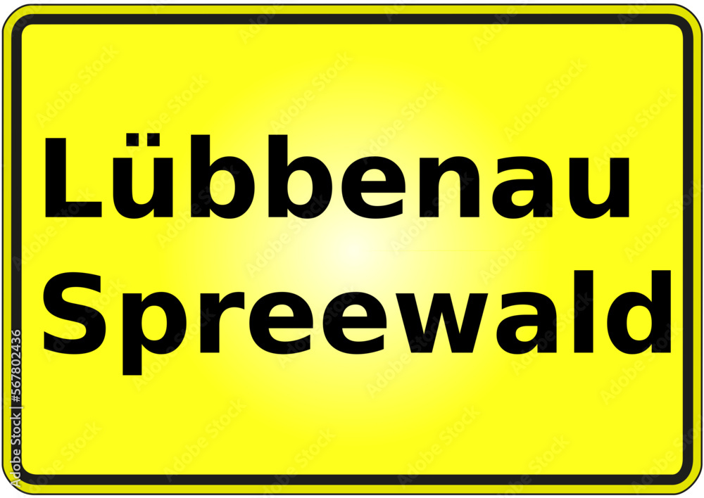 Stadteingangsschild Deutschland Stadt Lübbenau-Spreewald Stadteingangsschild Deutschland Stadt Lübbenau-Spreewald