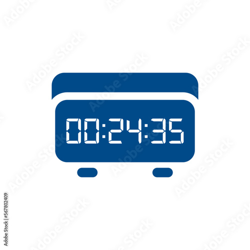 LED digital clock number isolated. Electronic figures for counter or calculator mockup interface design.
