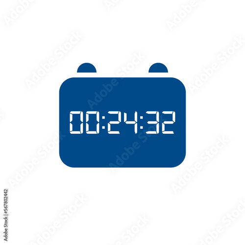 LED digital clock number isolated. Electronic figures for counter or calculator mockup interface design.
