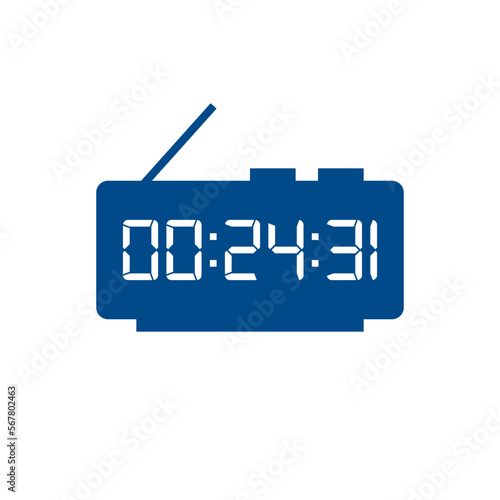 LED digital clock number isolated. Electronic figures for counter or calculator mockup interface design.