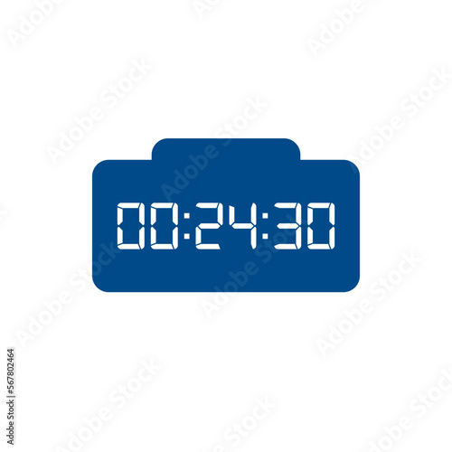 LED digital clock number isolated. Electronic figures for counter or calculator mockup interface design.