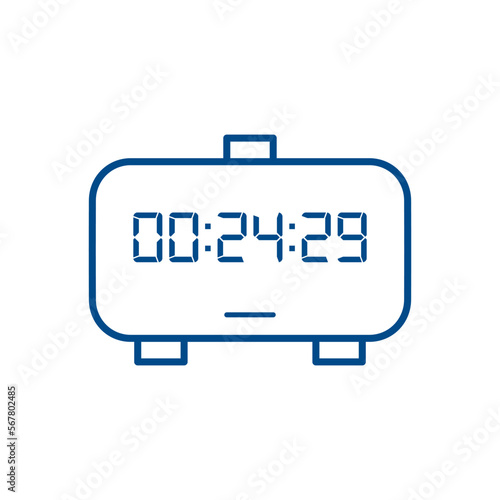 LED digital clock number isolated. Electronic figures for counter or calculator mockup interface design.