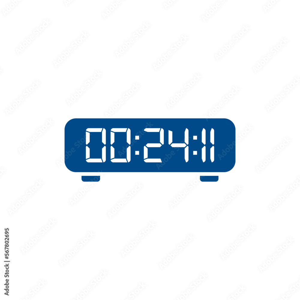 LED digital clock number isolated. Electronic figures for counter or calculator mockup interface design. LED digital clock number isolated. Electronic figures for counter or calculator mockup interface design.