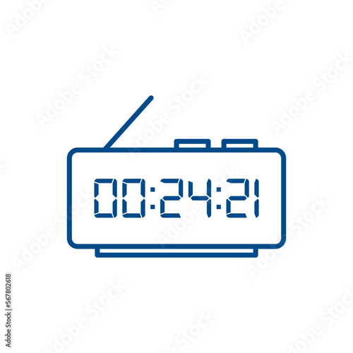 LED digital clock number isolated. Electronic figures for counter or calculator mockup interface design.